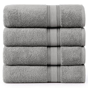 LANE LINEN 100% Cotton Zero Twist, Bath Towels (28"x54") - 4 Pieces - Large Towels for Bathroom - Quick Drying, Soft & Absorbent Large Shower Towel Set - Used in Gym, Hotel, Spa, Home - Living Coral