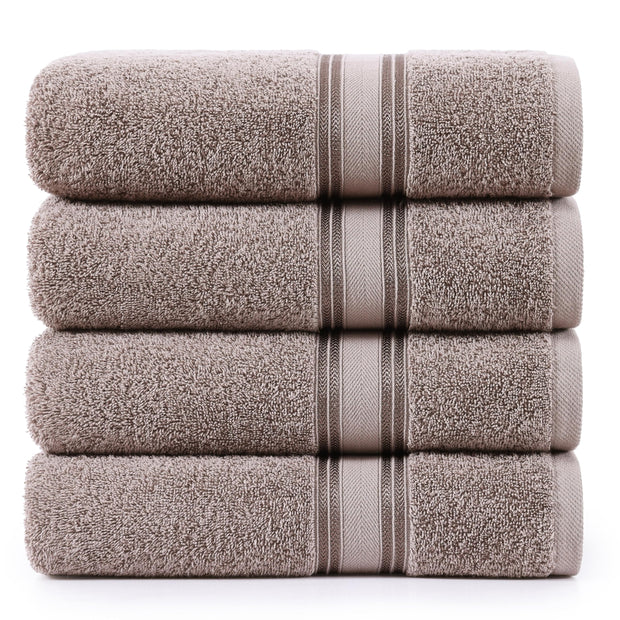 LANE LINEN 100% Cotton Zero Twist, Bath Towels (28"x54") - 4 Pieces - Large Towels for Bathroom - Quick Drying, Soft & Absorbent Large Shower Towel Set - Used in Gym, Hotel, Spa, Home - Living Coral
