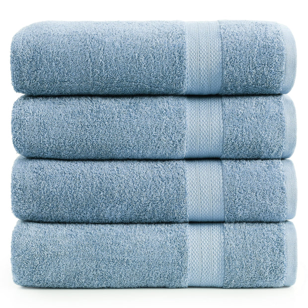 LANE LINEN 100% Cotton Bath Towels Pack of 4 (28"x54") - Ring Spun Mercerized Cotton Bathroom Towel Set - Quick Dry, Soft & Absorbent Large Bath Towels - Holds Well After Multiple Washes - Emerald