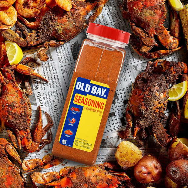 OLD BAY Seasoning, 24 oz - One 24 Ounce Container of OLD BAY All-Purpose Seasoning with Unique Blend of 18 Spices and Herbs for Crabs, Shrimp, Poultry, Fries, and More