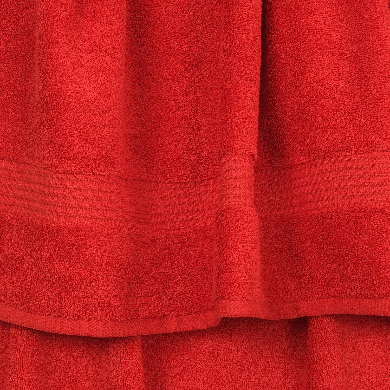 Cotton Paradise 6 Piece Towel Set, 100% Cotton Soft Absorbent Turkish Towels for Bathroom, 2 Bath Towels 2 Hand Towels 2 Washcloths, Red Towel Set