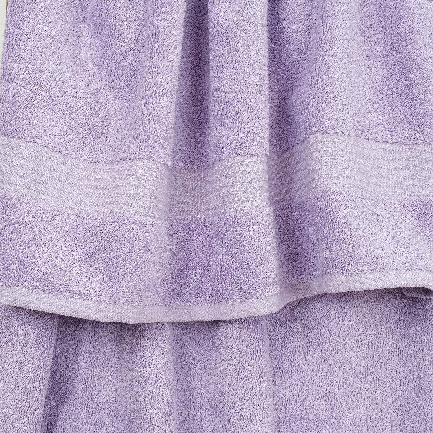 Cotton Paradise 6 Piece Towel Set, 100% Cotton Soft Absorbent Turkish Towels for Bathroom, 2 Bath Towels 2 Hand Towels 2 Washcloths, Lilac Towel Set