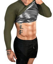Sauna Shirt for Men Long Sleeve Sauna Suit Heat Trapping Workout Shirts Sweat Enhance Vest for Workout Sports