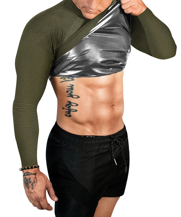 Sauna Shirt for Men Long Sleeve Sauna Suit Heat Trapping Workout Shirts Sweat Enhance Vest for Workout Sports