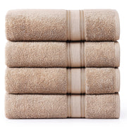 LANE LINEN 100% Cotton Zero Twist, Bath Towels (28"x54") - 4 Pieces - Large Towels for Bathroom - Quick Drying, Soft & Absorbent Large Shower Towel Set - Used in Gym, Hotel, Spa, Home - Living Coral