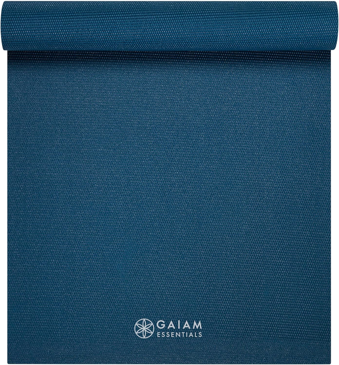 Gaiam Essentials Premium Yoga Mat with Yoga Mat Carrier Sling (72"L x 24"W x 1/4 Inch Thick)