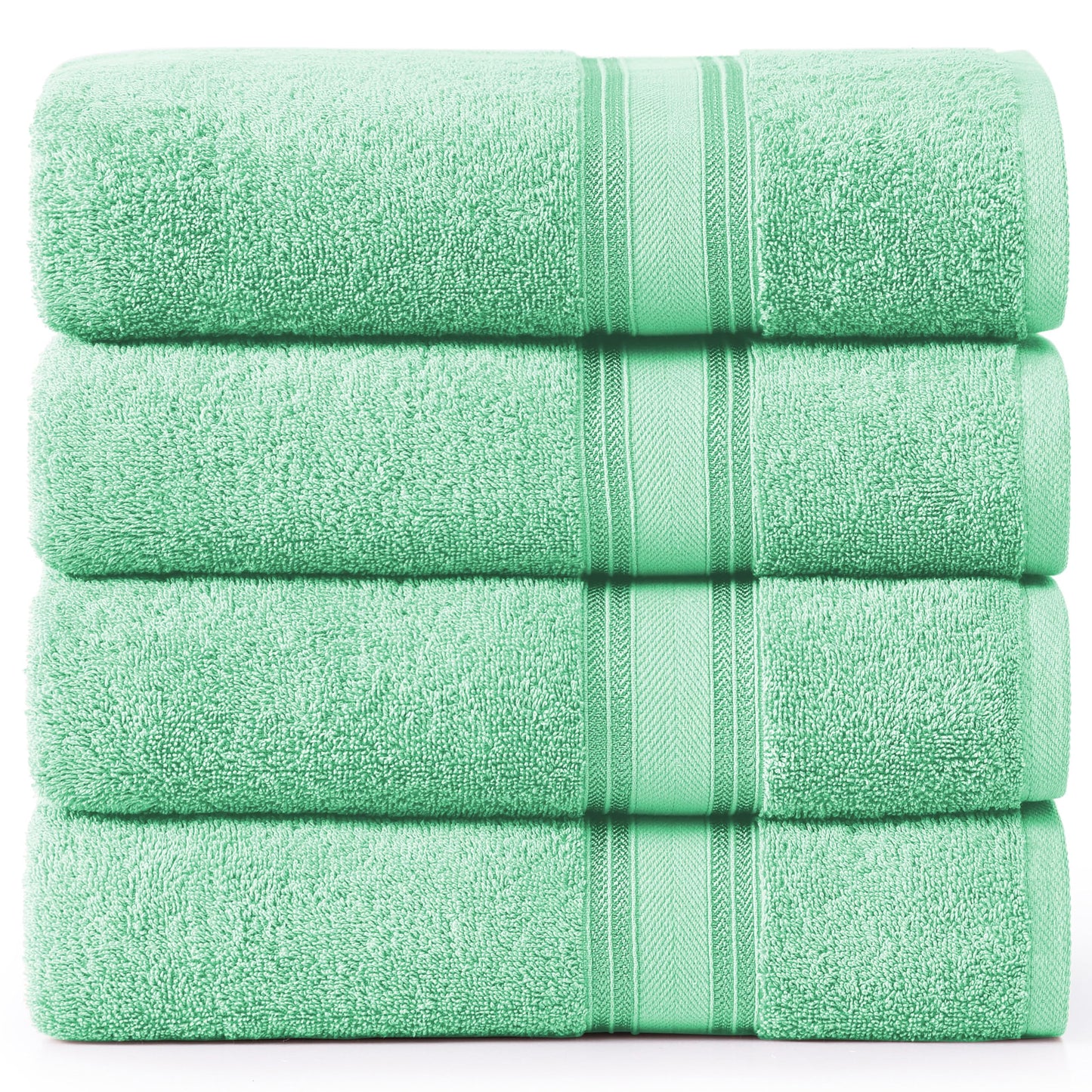 LANE LINEN 100% Cotton Zero Twist, Bath Towels (28"x54") - 4 Pieces - Large Towels for Bathroom - Quick Drying, Soft & Absorbent Large Shower Towel Set - Used in Gym, Hotel, Spa, Home - Living Coral