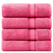 LANE LINEN 100% Cotton Zero Twist, Bath Towels (28"x54") - 4 Pieces - Large Towels for Bathroom - Quick Drying, Soft & Absorbent Large Shower Towel Set - Used in Gym, Hotel, Spa, Home - Living Coral