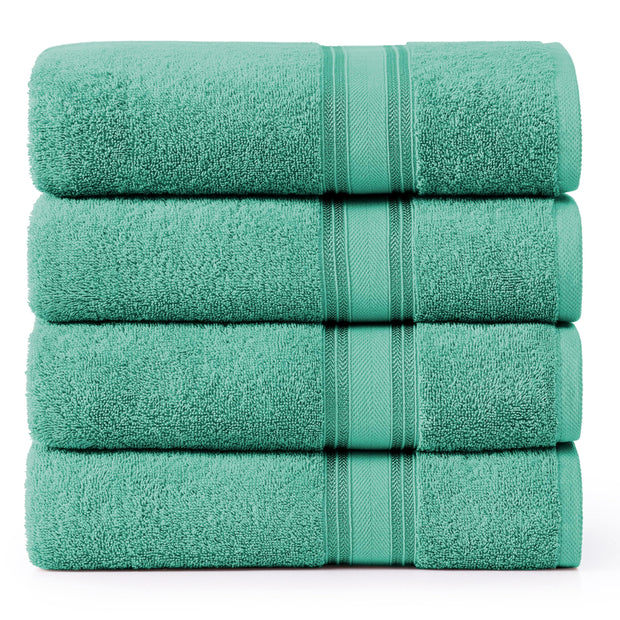LANE LINEN 100% Cotton Zero Twist, Bath Towels (28"x54") - 4 Pieces - Large Towels for Bathroom - Quick Drying, Soft & Absorbent Large Shower Towel Set - Used in Gym, Hotel, Spa, Home - Living Coral