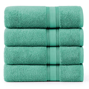 LANE LINEN 100% Cotton Zero Twist, Bath Towels (28"x54") - 4 Pieces - Large Towels for Bathroom - Quick Drying, Soft & Absorbent Large Shower Towel Set - Used in Gym, Hotel, Spa, Home - Living Coral