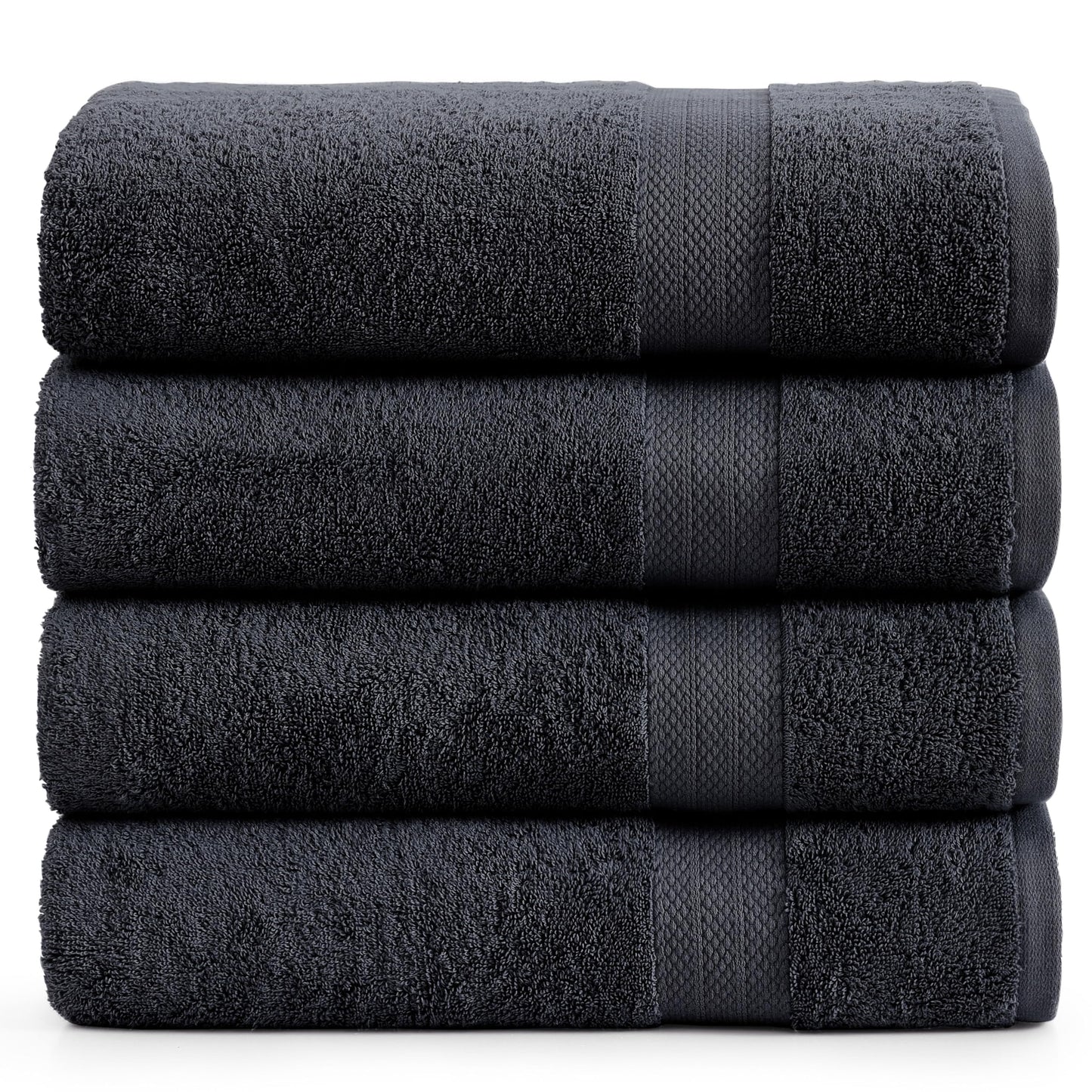 LANE LINEN 100% Cotton Ring Spun Bath Towels (28"x54") - 4 Pieces - Large Towels for Bathroom - Quick Drying, Soft & Absorbent Large Shower Towel Set - Used in Gym, Hotel, Spa, Home - Living Coral