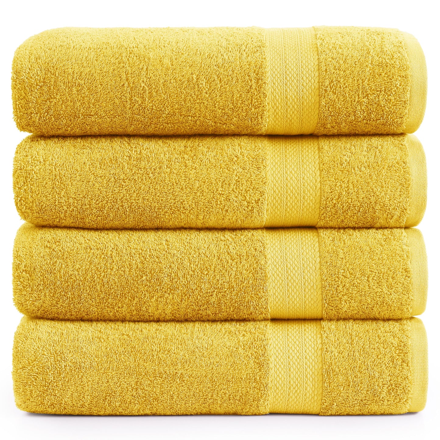 LANE LINEN 100% Cotton Ring Spun Bath Towels (28"x54") - 4 Pieces - Large Towels for Bathroom - Quick Drying, Soft & Absorbent Large Shower Towel Set - Used in Gym, Hotel, Spa, Home - Living Coral