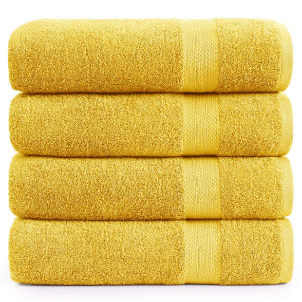 LANE LINEN 100% Cotton Bath Towels Pack of 4 (28"x54") - Ring Spun Mercerized Cotton Bathroom Towel Set - Quick Dry, Soft & Absorbent Large Bath Towels - Holds Well After Multiple Washes - Emerald