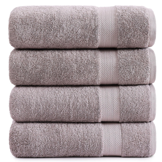 LANE LINEN 100% Cotton Ring Spun Bath Towels (28"x54") - 4 Pieces - Large Towels for Bathroom - Quick Drying, Soft & Absorbent Large Shower Towel Set - Used in Gym, Hotel, Spa, Home - Living Coral