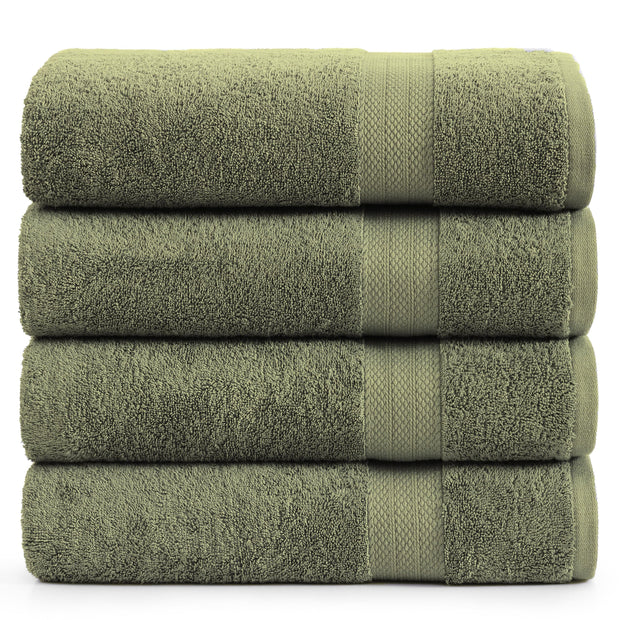 LANE LINEN 100% Cotton Bath Towels Pack of 4 (28"x54") - Ring Spun Mercerized Cotton Bathroom Towel Set - Quick Dry, Soft & Absorbent Large Bath Towels - Holds Well After Multiple Washes - Emerald