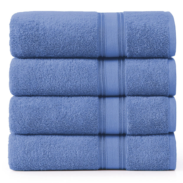 LANE LINEN 100% Cotton Zero Twist, Bath Towels (28"x54") - 4 Pieces - Large Towels for Bathroom - Quick Drying, Soft & Absorbent Large Shower Towel Set - Used in Gym, Hotel, Spa, Home - Living Coral