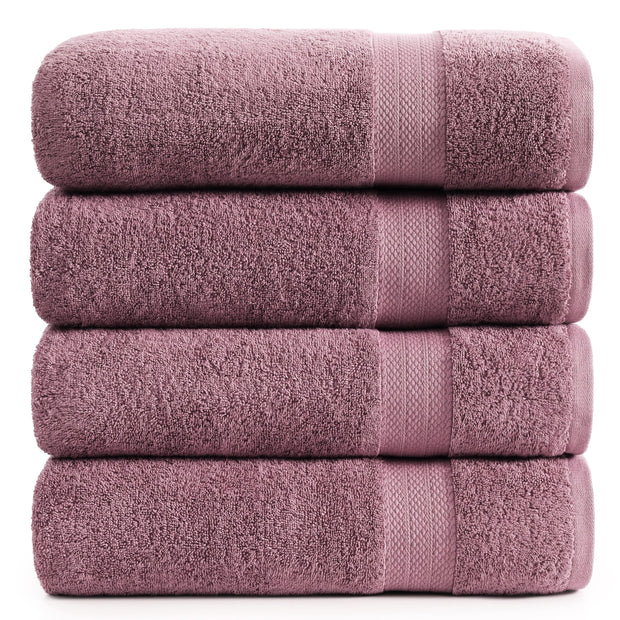 LANE LINEN 100% Cotton Ring Spun Bath Towels (28"x54") - 4 Pieces - Large Towels for Bathroom - Quick Drying, Soft & Absorbent Large Shower Towel Set - Used in Gym, Hotel, Spa, Home - Living Coral