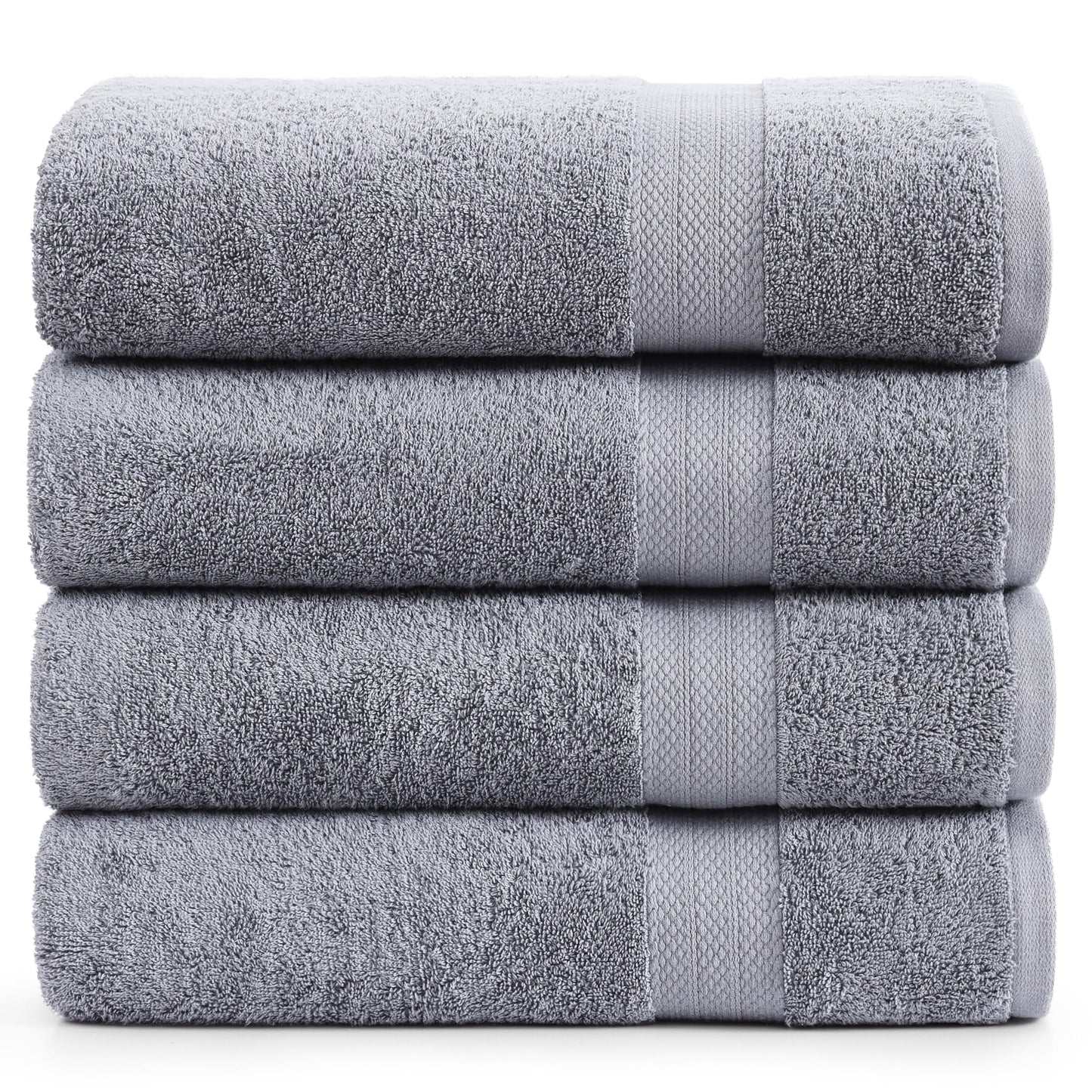 LANE LINEN 100% Cotton Ring Spun Bath Towels (28"x54") - 4 Pieces - Large Towels for Bathroom - Quick Drying, Soft & Absorbent Large Shower Towel Set - Used in Gym, Hotel, Spa, Home - Living Coral