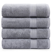 LANE LINEN 100% Cotton Bath Towels Pack of 4 (28"x54") - Ring Spun Mercerized Cotton Bathroom Towel Set - Quick Dry, Soft & Absorbent Large Bath Towels - Holds Well After Multiple Washes - Emerald