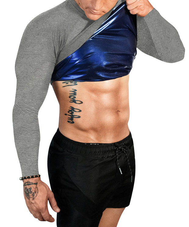 Sauna Shirt for Men Long Sleeve Sauna Suit Heat Trapping Workout Shirts Sweat Enhance Vest for Workout Sports