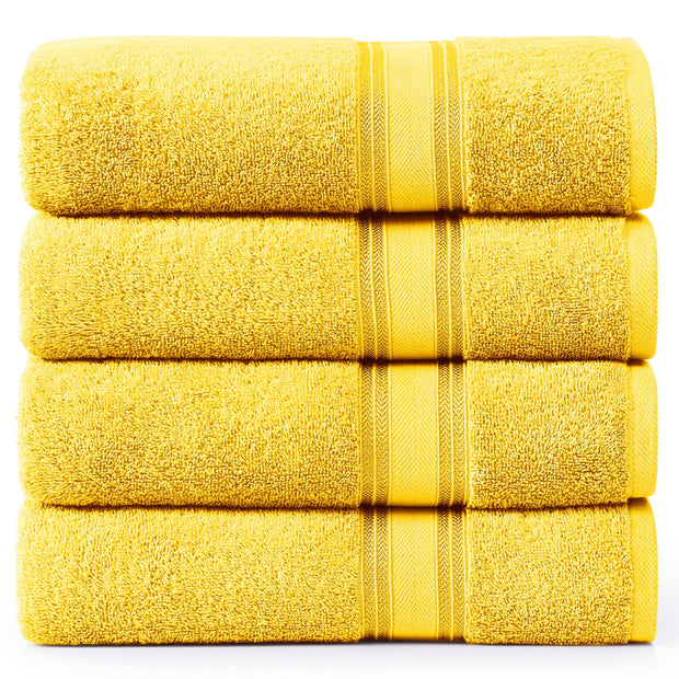 LANE LINEN 100% Cotton Zero Twist, Bath Towels (28"x54") - 4 Pieces - Large Towels for Bathroom - Quick Drying, Soft & Absorbent Large Shower Towel Set - Used in Gym, Hotel, Spa, Home - Living Coral