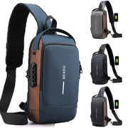 Newest Men's Anti-theft Chest Bag Shoulder Strap USB Rechargeable Crossbody School Short Distance Gym Men's Sports Backpack