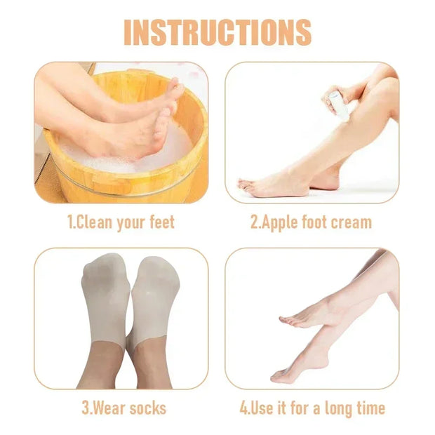 Silicone Moisturizing Socks Exfoliating Gel Heel Socks Callus Cracked Dead Skin Remove Protector Foot Care Moisturizing Gel Sock