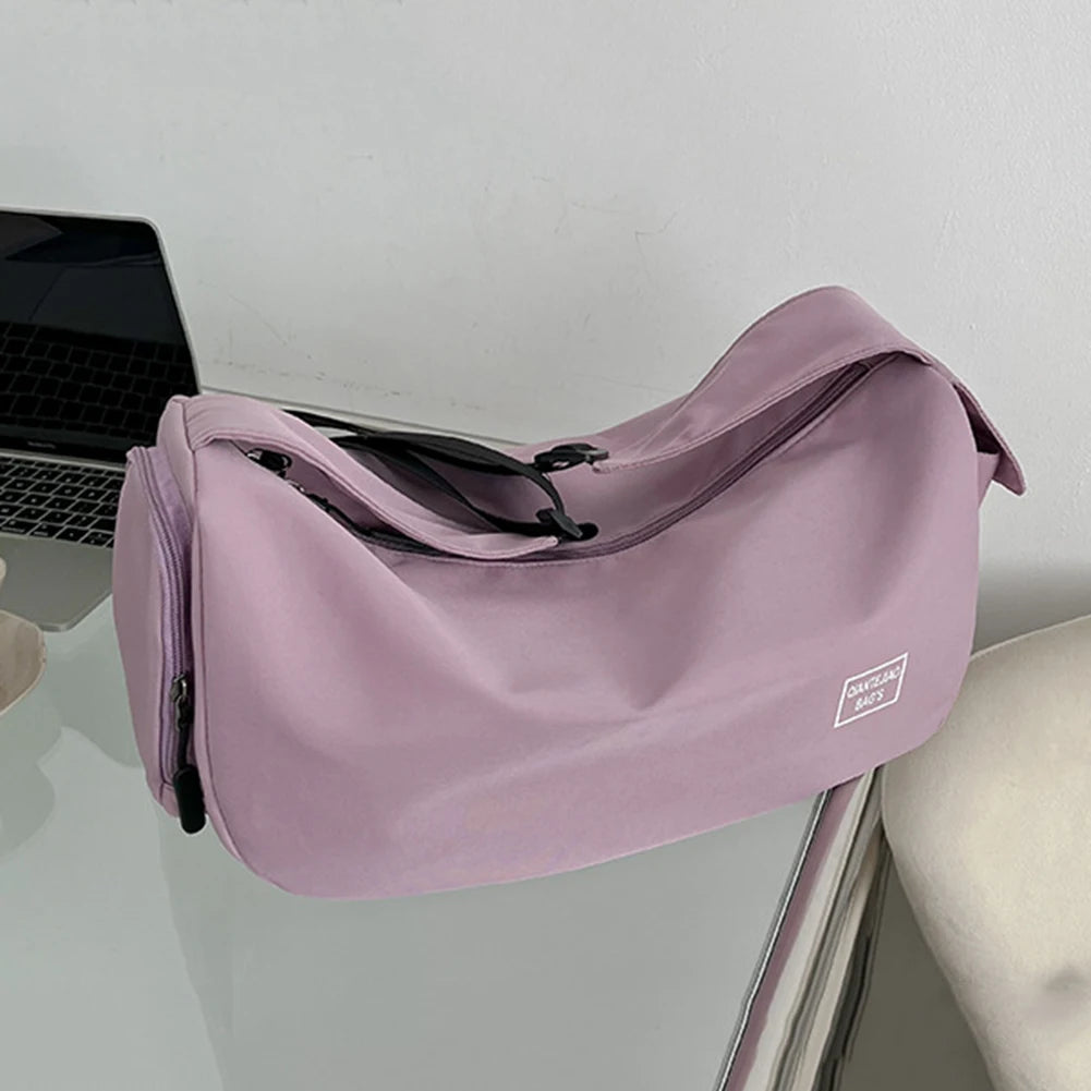 Solid Color Dry Wet Separation Bags Large Capacity Portable Gym Bags with Pockets Adjustable Shoulder Strap for Outdoor Football