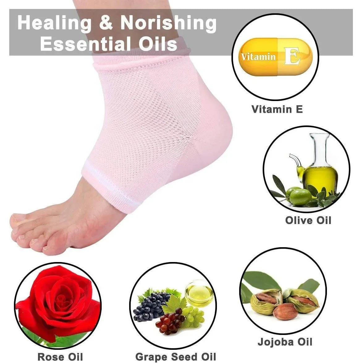 1Pair Silicone Moisturizing Gel Heel Socks Reusable Anti Cracked Chapped Foot Smooth Skin Care Exfoliating Foot Protector Tools