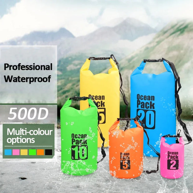 Waterproof PVC Dry Bag for Women Men 2L/5L/10L/15L/20L/30L Outdoor Sport Storage Bag for Kayaking, Boating, Fishing, Swimming
