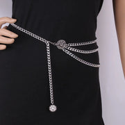 New Fashion Luxury Designer Brand Metal Waist Chain Dress Belts Metal Belt for Women
