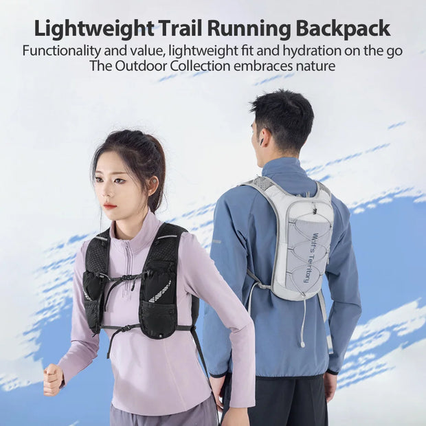 NEWBOLER Outdoor Trail Running Ultralight Backpack Running Hydration Vest Breathable Marathon Running Backpack Water Bottle