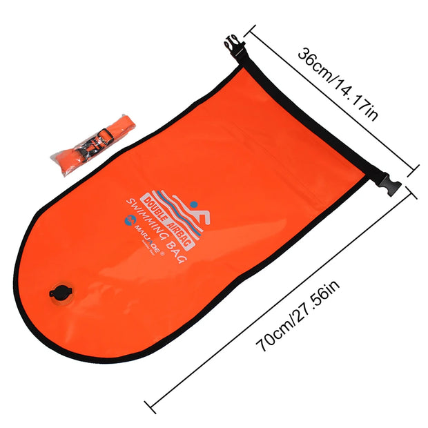 PVC Swimming Bucket Dry Bag Tow Float Dry Bag Double Air Bag Waterproof Double AirBags For Swimming Pool Open Water Sport Tools