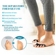 Toe Separators Doctor Recommended Correct Foot and Bunion Pain,Plantar Fasciitis Toe Straightener to Improve Functional Mobility