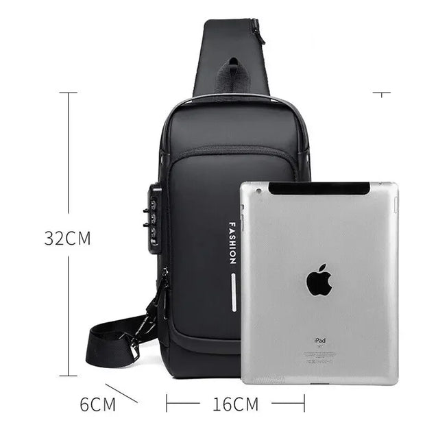 Newest Men's Anti-theft Chest Bag Shoulder Strap USB Rechargeable Crossbody School Short Distance Gym Men's Sports Backpack