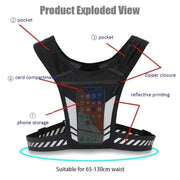 Reflective Running Backpack Universal Lightweight Sport Running Vest Mobile Phone Cards Bag For Jogging Fitness Male Female Vest