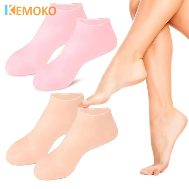 Silicone Moisturizing Socks Exfoliating Gel Heel Socks Callus Cracked Dead Skin Remove Protector Foot Care Moisturizing Gel Sock