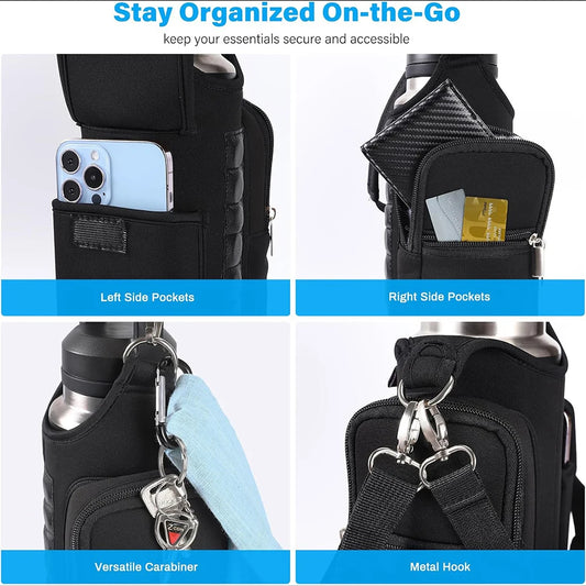 Magnetic Gym Bag Water Bottle Bag Crossbody Water Bottle Pouch Phone Holder Water Bottle Carrier Bag for Men Women