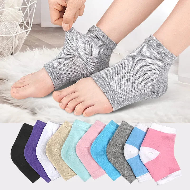 1Pair Silicone Moisturizing Gel Heel Socks Reusable Anti Cracked Chapped Foot Smooth Skin Care Exfoliating Foot Protector Tools