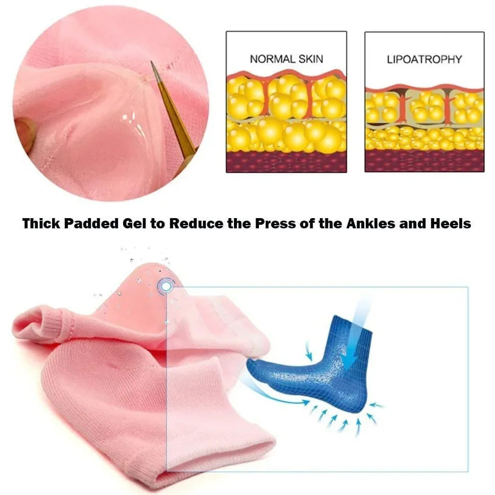 1Pair Silicone Moisturizing Gel Heel Socks Reusable Anti Cracked Chapped Foot Smooth Skin Care Exfoliating Foot Protector Tools