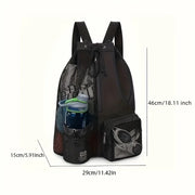 Swim Bag Mesh Drawstring Backpack with Wet Pocket Multipurpose Beach Backpack for Swimming, Gym, and Workout Gear