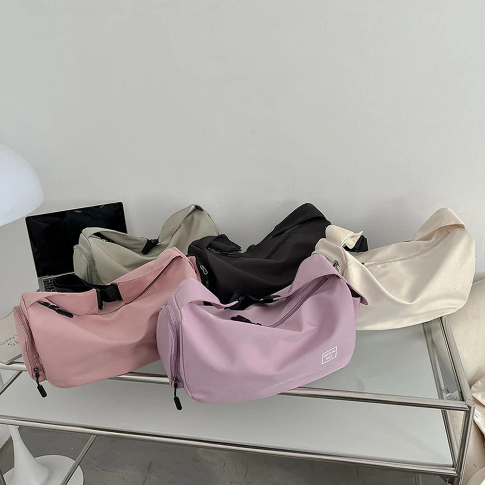 Solid Color Dry Wet Separation Bags Large Capacity Portable Gym Bags with Pockets Adjustable Shoulder Strap for Outdoor Football