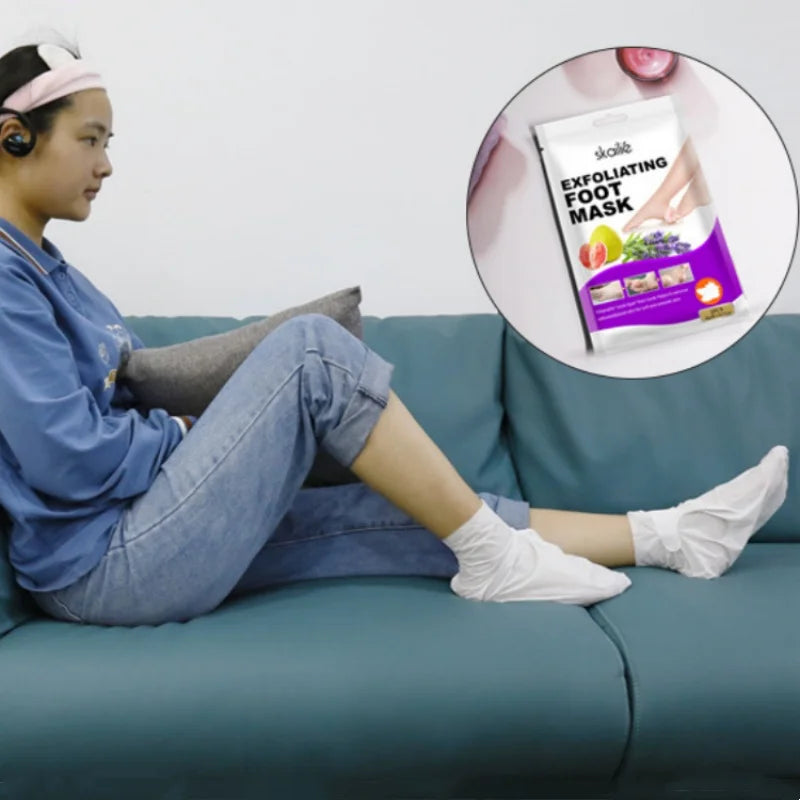 6/3pairs Lavender Foot Mask Exfoliating Vitamin Feet Moisturizing Socks for Removing Dead Skin Calluses Repairing Heel Crack