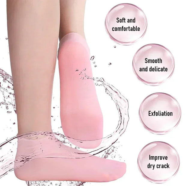 Silicone Moisturizing Socks Exfoliating Gel Heel Socks Callus Cracked Dead Skin Remove Protector Foot Care Moisturizing Gel Sock