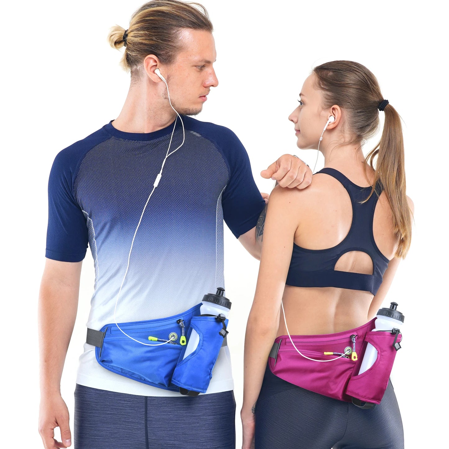 Sports Hydration Belt Bag Running Belt Waist Pack Bum Bag with Water Bottle Holder for Men Women Running Cycle Hiking Walking