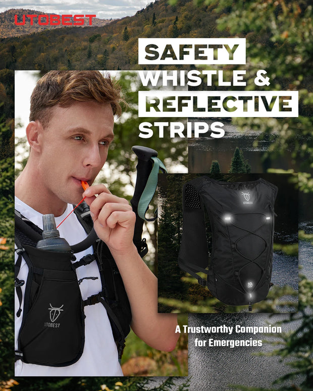 UTOBEST Trail Running Backpack 10L Ultra Lightweight Hydration Vest with 2L Water Bladder for Outdoor Hiking Cycling Marathon