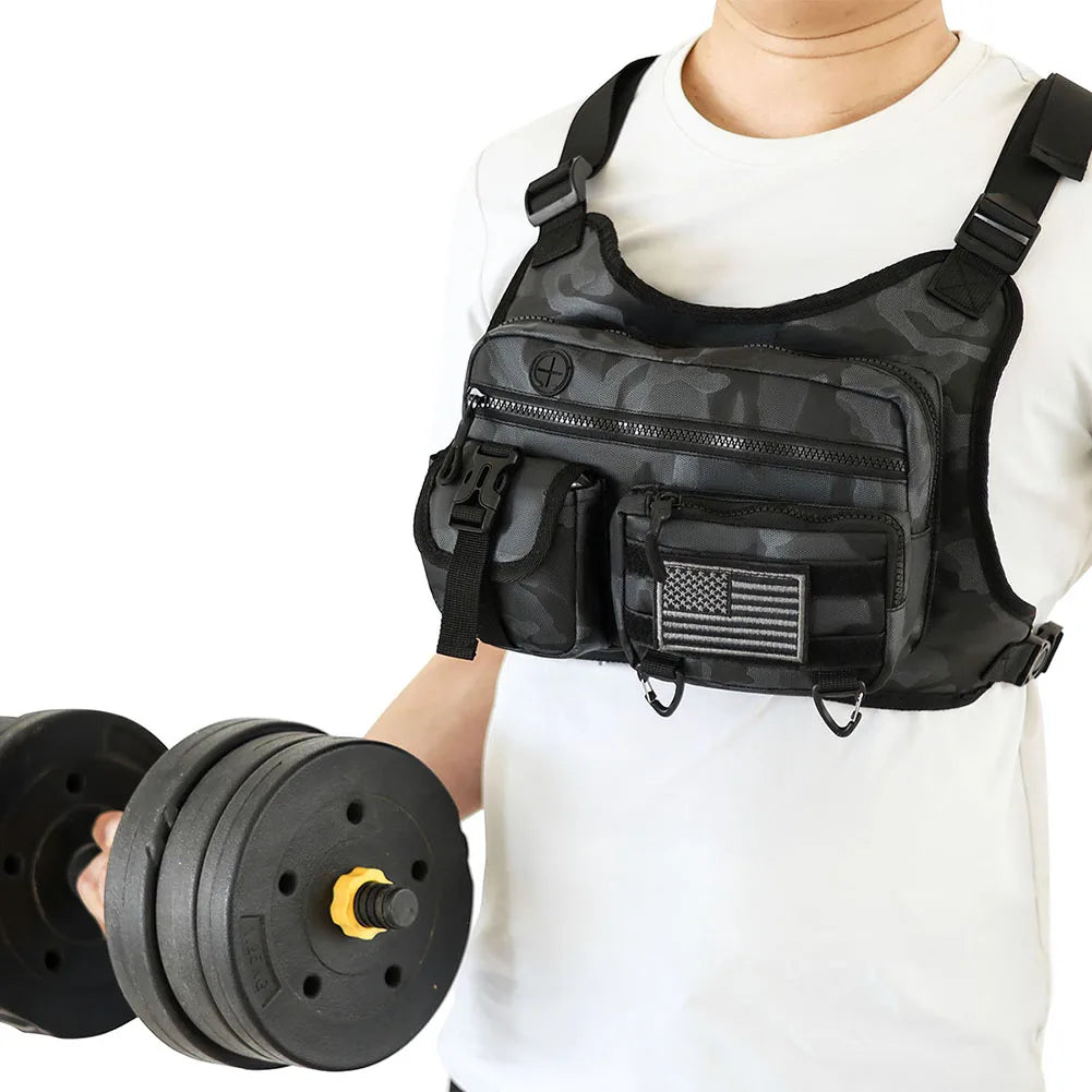 Fashion Sport Backpack Adjustable Strap Streetwear Chest Bag Large Capacity Travel Vest Backpack for Men Women