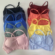 No Logo Seamless Yoga Set 2 Pieces Women Workout Set Scrunch Leggings Backless Sports Bra Fitness Top Gym Pants Clothes