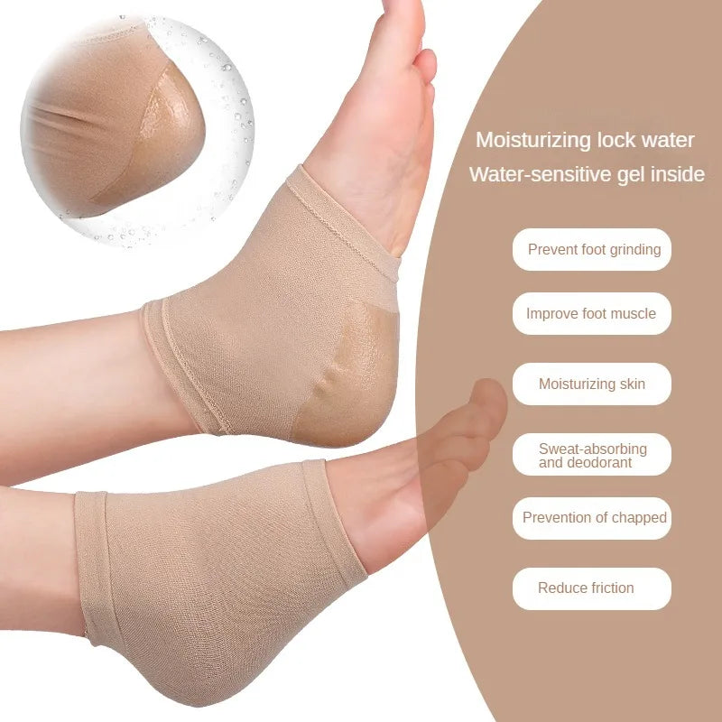 2PCS Gel Moisturizing Heel Socks Spa Sock For Foot Care Gel Heel Socks For Dry Cracked Dry Feet Skin Gel Heel Repair Socks Tools