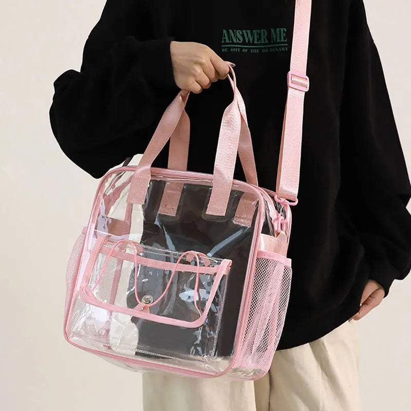 PVC Transparent Swimming Bag Beach Shoulder Crossbody Bag Large Summer Clear Waterproof Fitness Pool Yoga Handbag Sports Tote